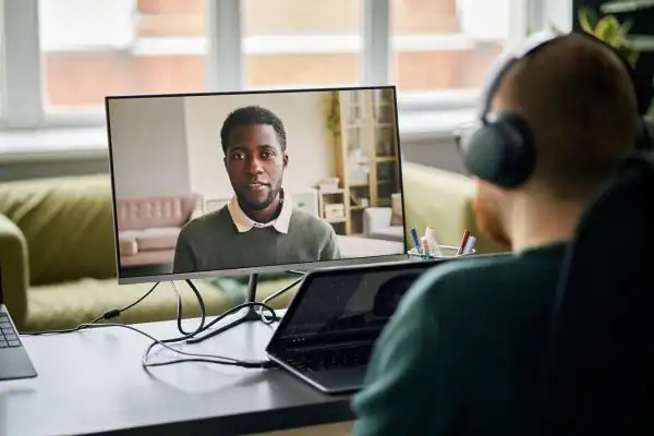 Man attending online mediation Bridport MIAMS session